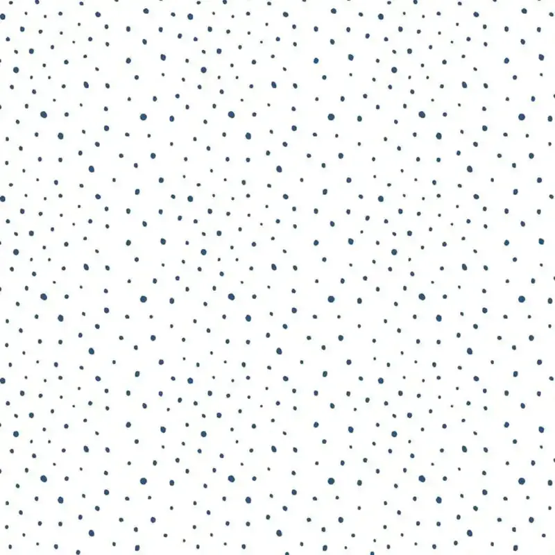 Mondo Baby Confetti Dots Wallpaper in White, Navy, and Beige