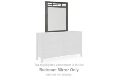 Montillan Grayish-Brown Solid Wood Bedroom Mirror