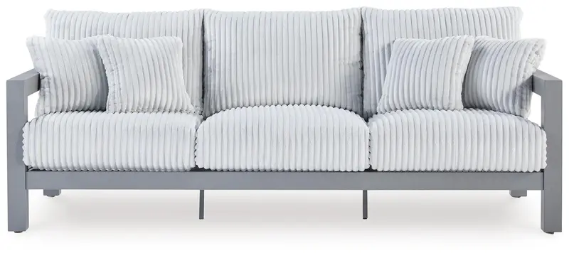 Moonlight View Gray 3-Seater Sofa with Cushioned Seats