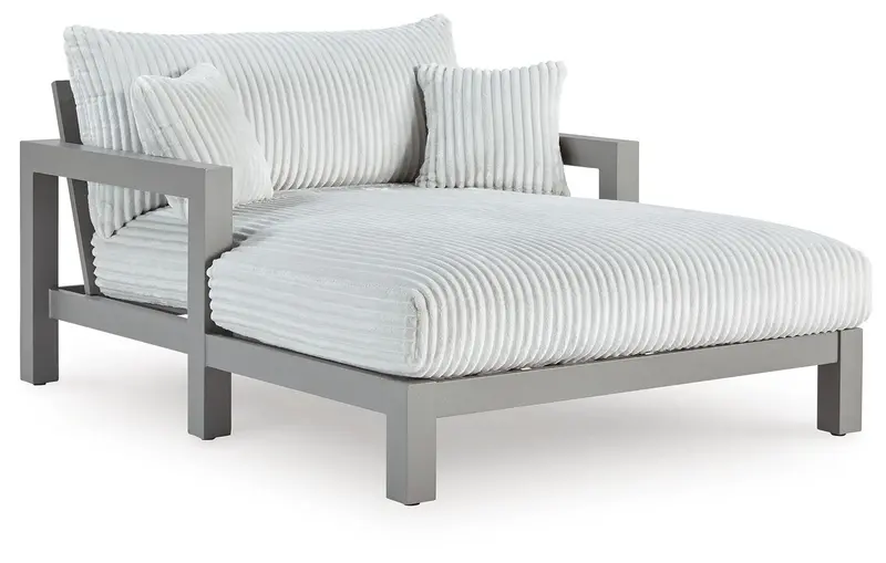 Moonlight View Gray Chaise Lounge with Plush Cushion