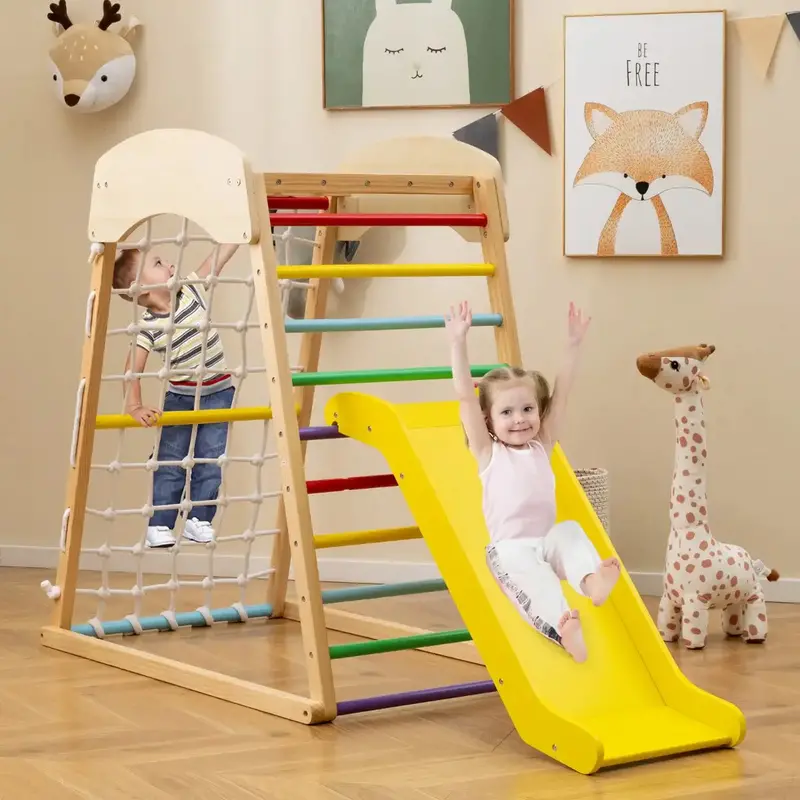 Multicolour 6-in-1 Montessori Indoor Jungle Gym for Early Development | COSTWAY