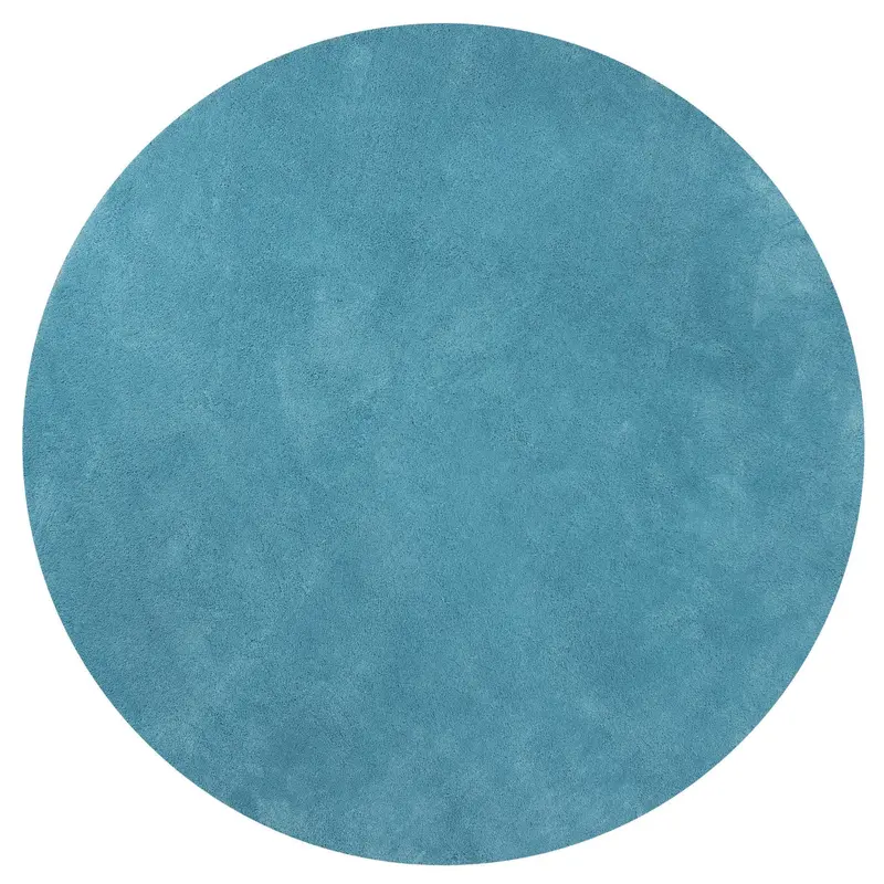 Navy Blue Handwoven Round Area Rug – 8′ Organic Fiber Statement Piece
