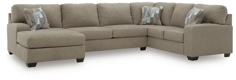 Newellen Hemp Three-Piece Fabric Sectional with Chaise