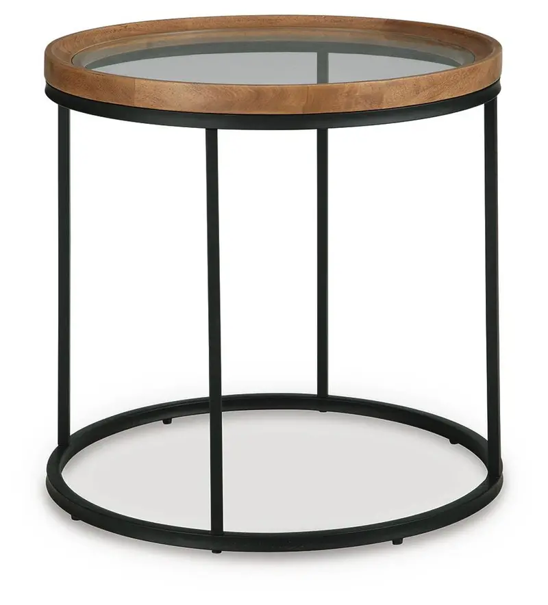 Noraluna Medium Brown Round Accent End Table