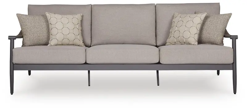 North Island Gray Upholstered Sofa with Plush Cushioned Seating