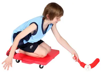 NYDA Red Plastic Scooter Board for Balance and Sensory Activities