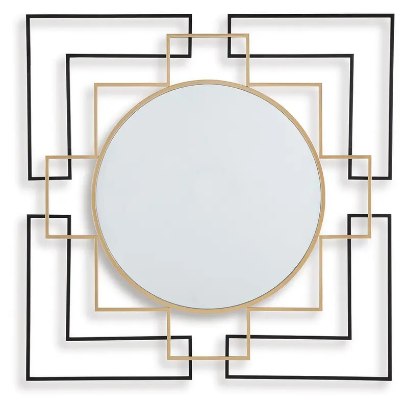 Oceanal Luxe Black and Gold-Finish Accent Mirror