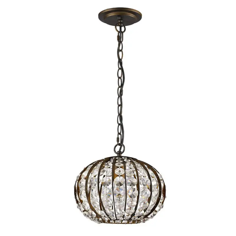 Olivia Single-Light Oil-Rubbed Bronze Crystal Globe Pendant