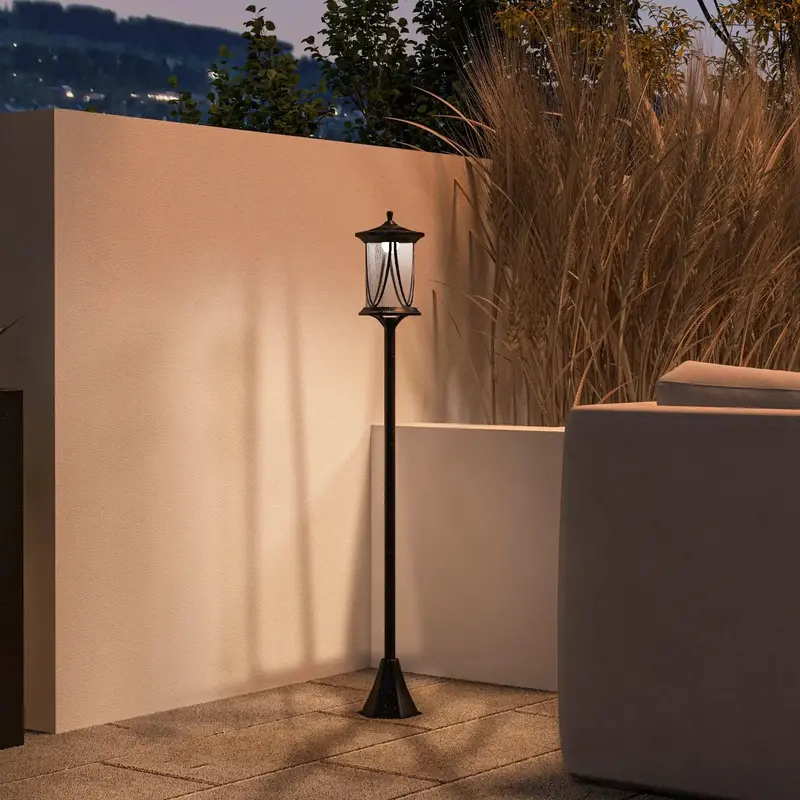 OUTSUNNY 127 cm Solar Garden Lamp Post – Auto Dusk-to-Dawn Operation & Weather-Resistant Design