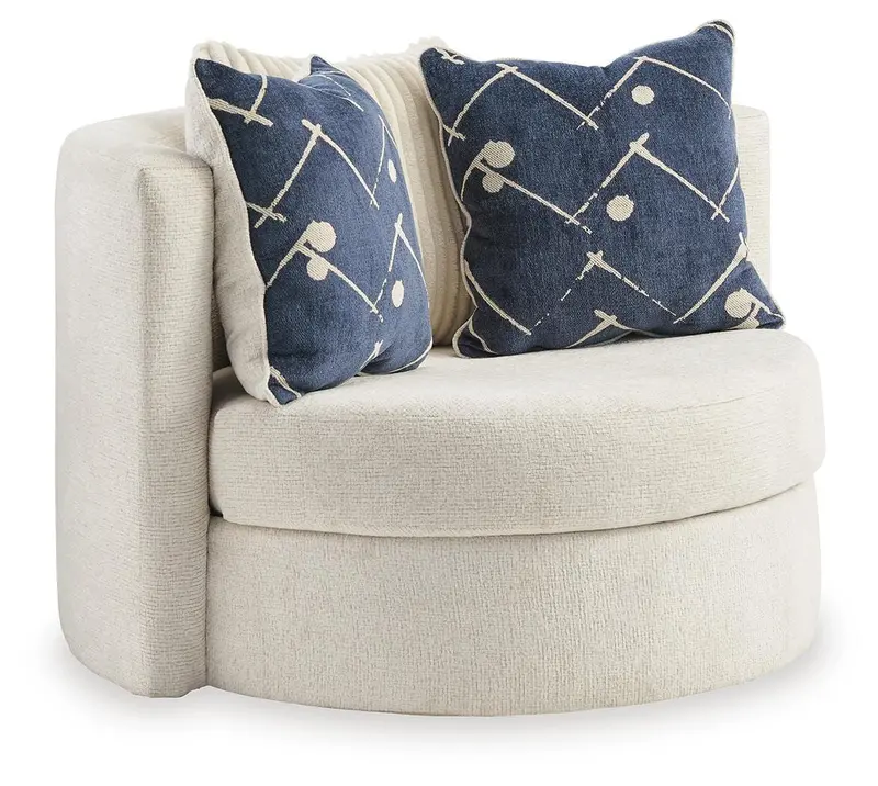 Padova Ivory Swivel Accent Chair with 360-Degree Rotation and Soft Upholstery