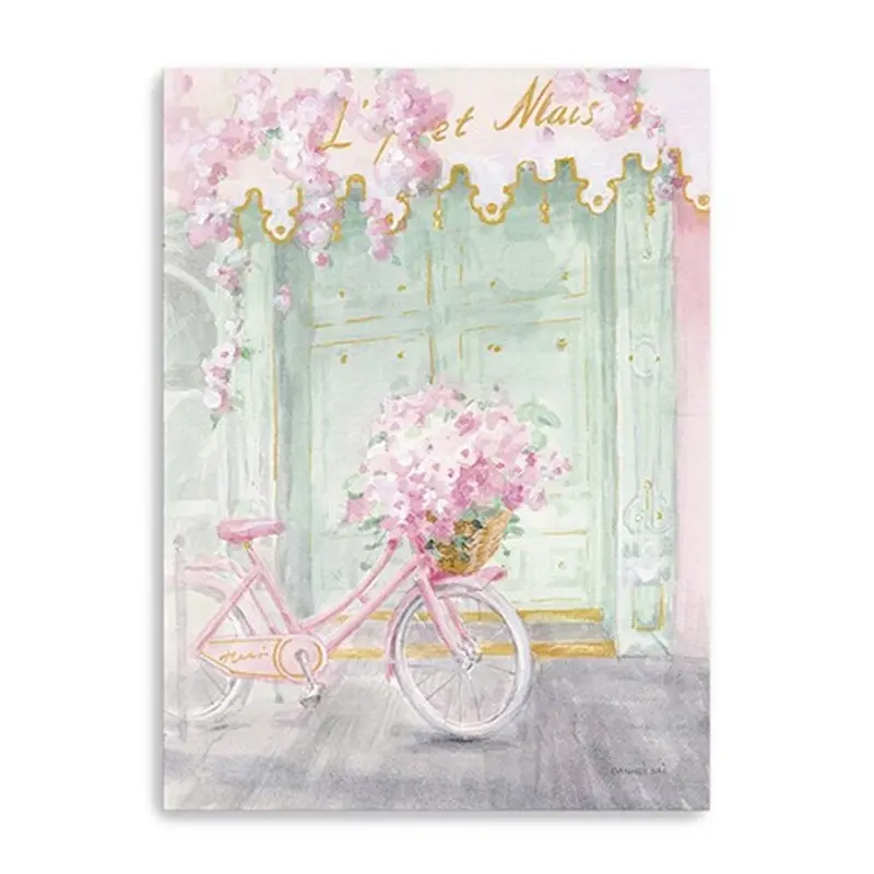 Pastel Pink Paris Cityscape Print – Unframed Wall Decor
