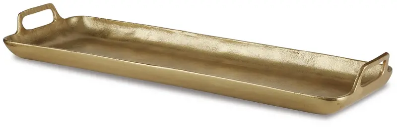 Posy Metallic Tray with Gold Finish
