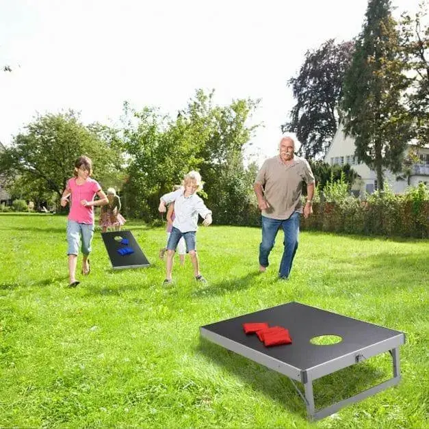 Premium Cornhole Game Set | Lightweight Aluminium Frame, MDF Boards & Portable Carry Case by COSTWAY