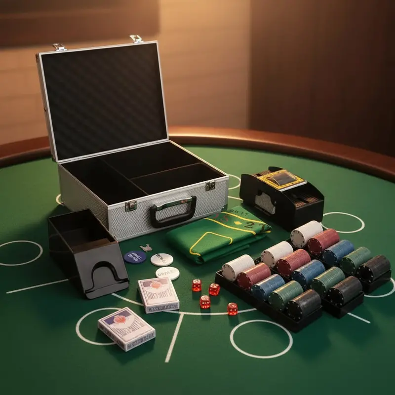 Premium Poker Set with Shuffler | 300-Chip Collection in Durable Aluminium Carrying Case