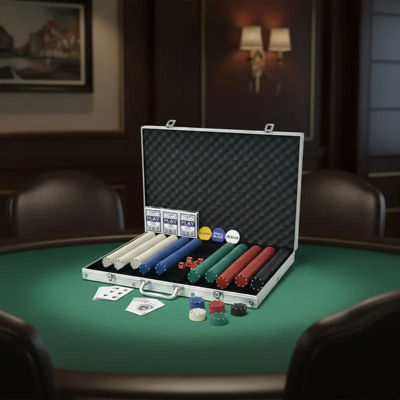 Professional Poker Game Set – 1000 Chips, 3 Decks, Dice, Dealer Buttons, and Durable Aluminium Carrying Case | VIDAXL