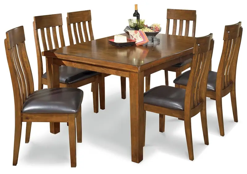 Ralene Medium Brown Dining Set: Table + 6 Chairs