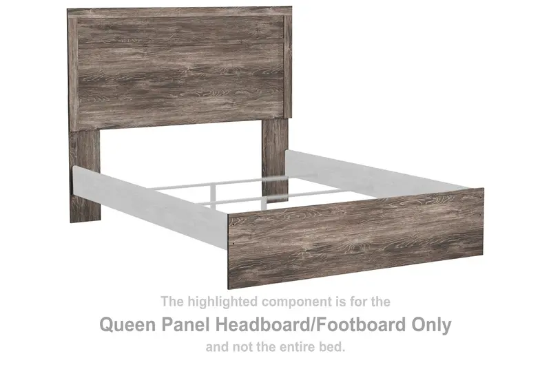 Ralinksi Gray Queen Panel Bed with Headboard and Footboard