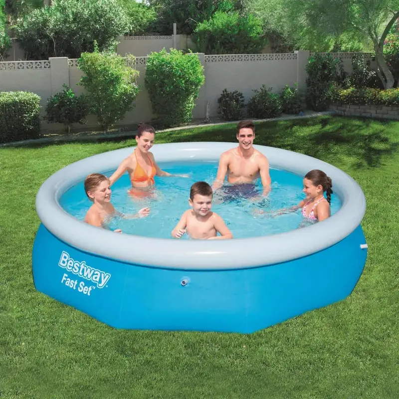 Rapid-Inflate Family Pool – 305 x 76cm Round Design, 3800L Capacity, Sets Up in Under 10 Minutes by BESTWAY
