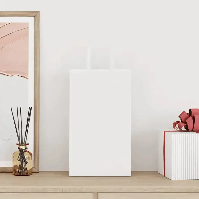 Recyclable Kraft Paper Gift Bag Pack – 250 White Handles Bags (21x11x36cm), 80g/m² Eco Material by VIDAXL