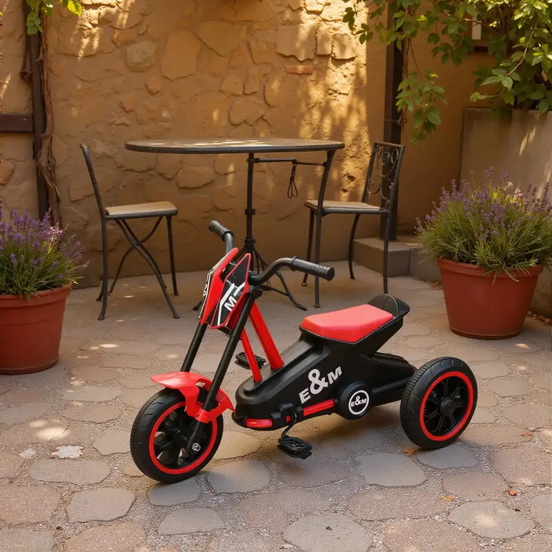 Red Motorbike-Style Kids Tricycle for Toddlers | Durable Steel Frame Balance Trike by AIYAPLAY