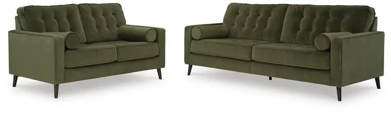 Reveon Lakes Olive Two-Piece Sofa Collection: Sofa and Loveseat