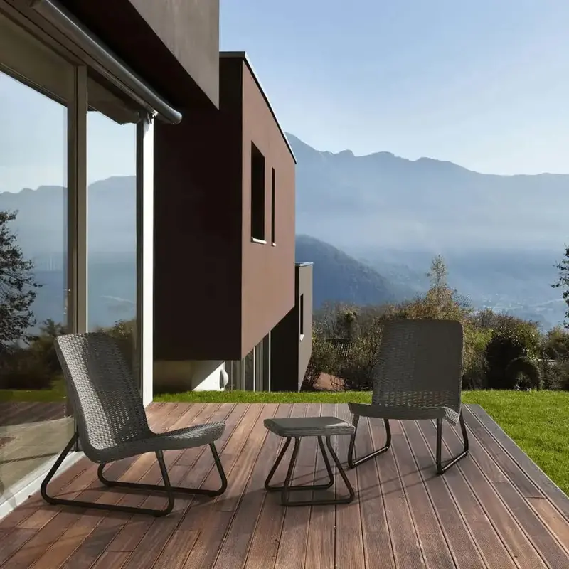 Rio Graphite Patio Furniture Set | 3-Piece Wicker Outdoor Seating Collection