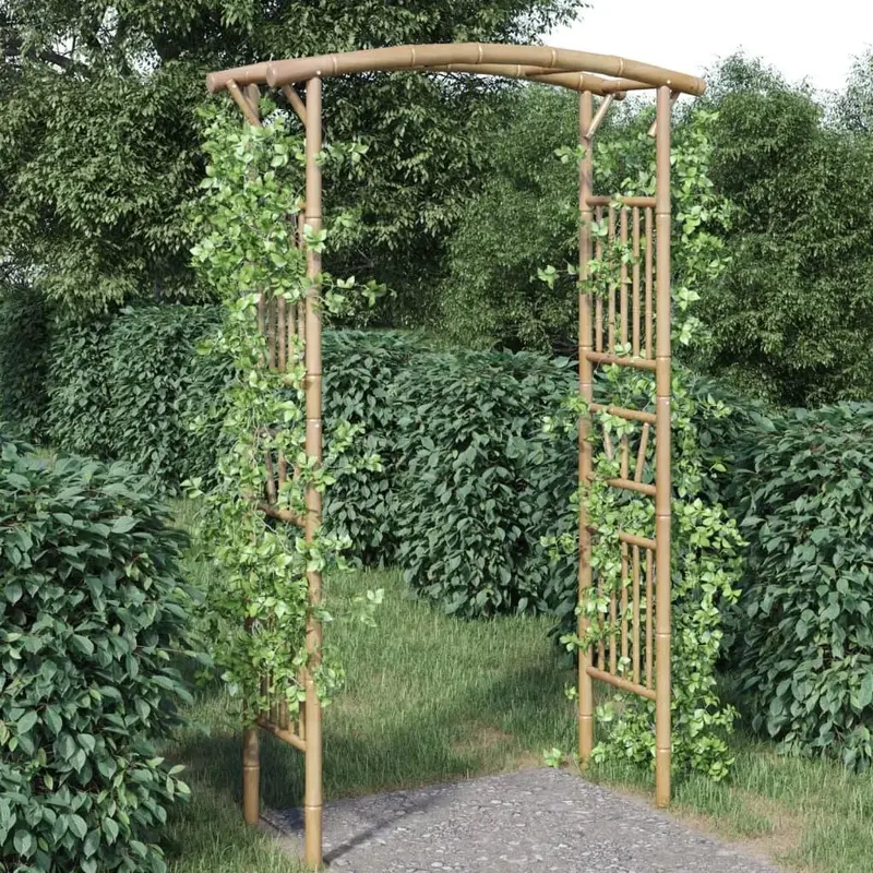 Rustic Bamboo Garden Arch – Weatherproof Arbour for Vines and Flowers