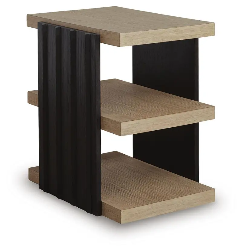 Rylandyn Black and Light Brown Rectangular End Table