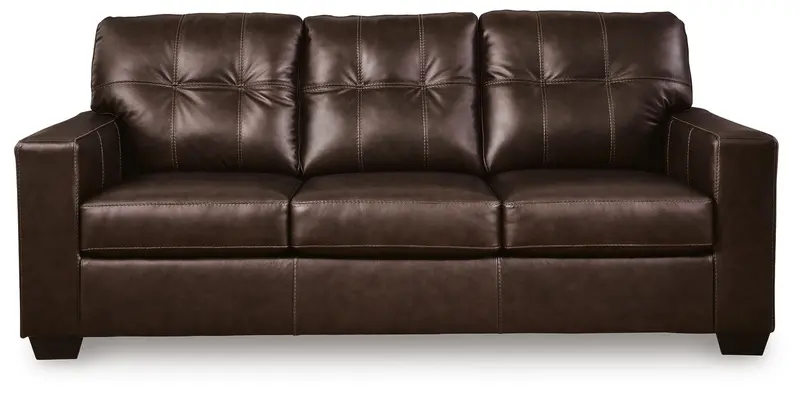 Santorine Dark Brown Upholstered Sofa with Tailored Profile