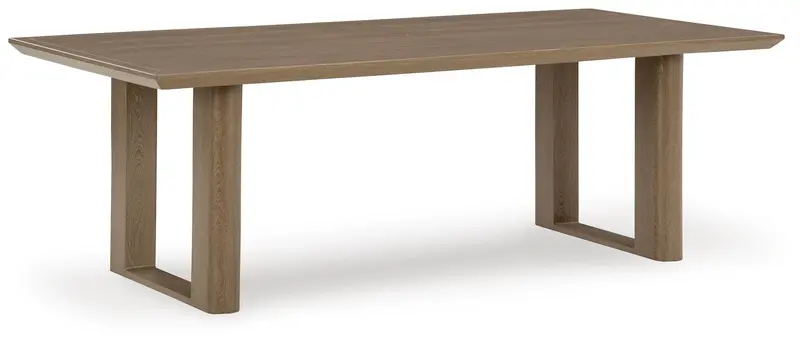 Serene Bay Dark Brown Rectangular Dining Table with Umbrella Hole Option