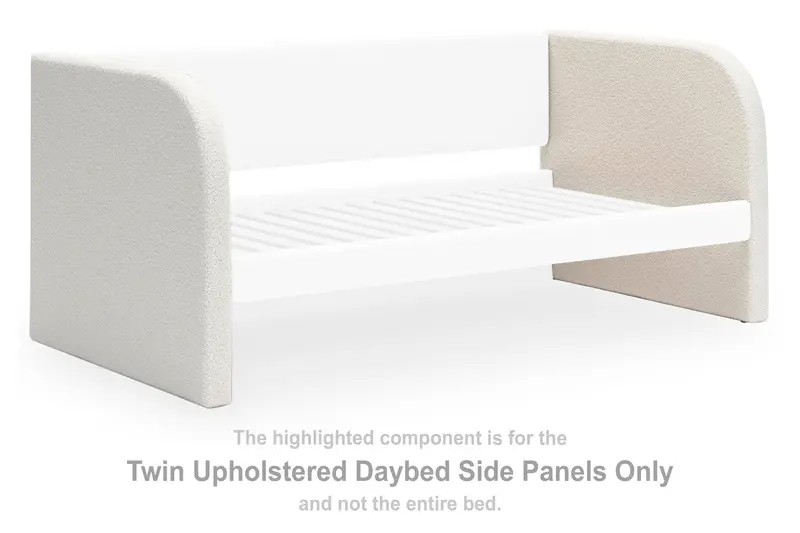 Shapella White Twin Upholstered Daybed Side Panels Only
