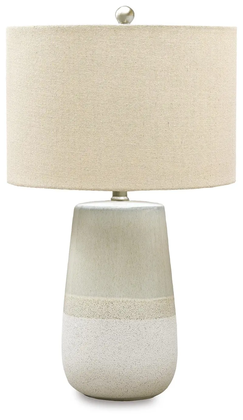 Shavon Beige and White Ceramic Table Lamp (Single Unit)