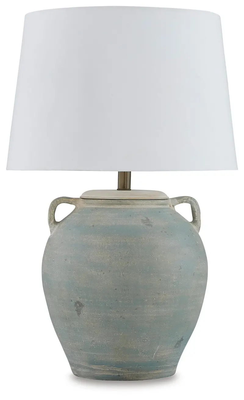Shawburg Terracotta Table Lamp in Antique Green