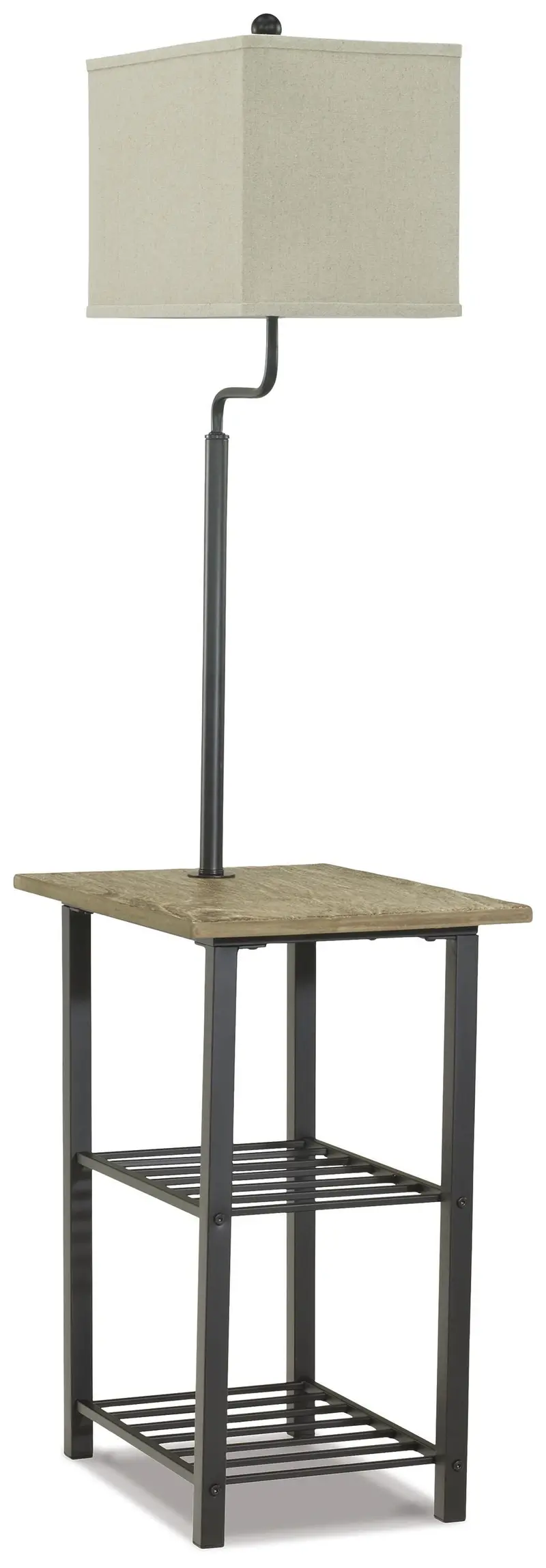 Shianne Black Tray-Style Floor Lamp – Minimalist Metal Accent (1/CN)