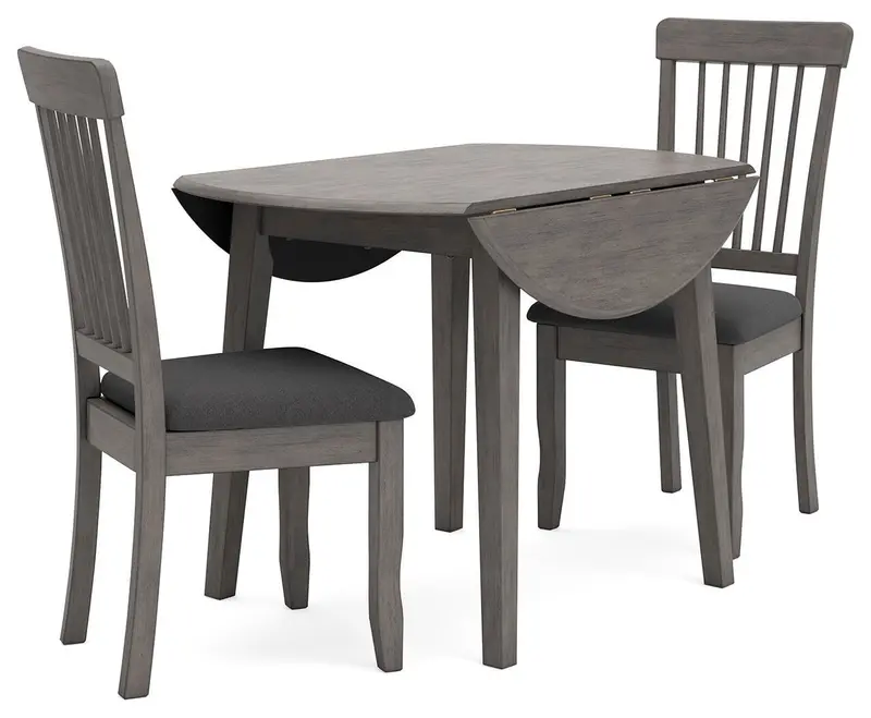 Shullden Gray Dining Table with 2 Matching Chairs