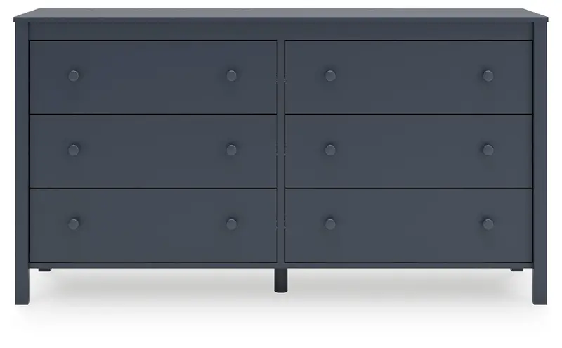 Simmenfort Navy Blue Six-Drawer Dresser