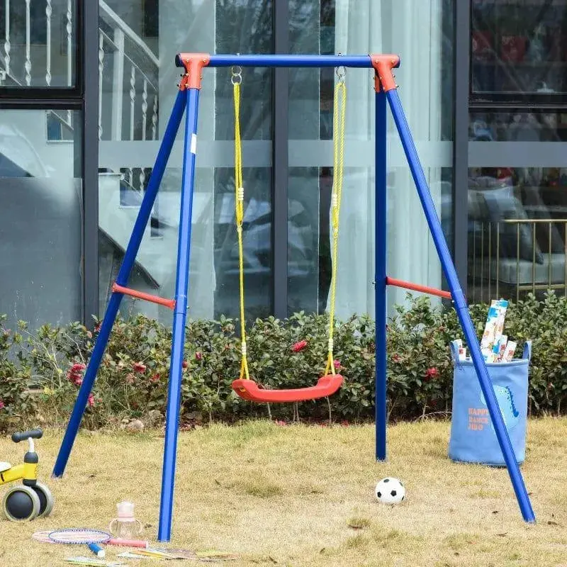 Single-Person Garden Swing Seat – Kids’ U-Shaped Design | Adjustable Rope Suspension by OUTSUNNY