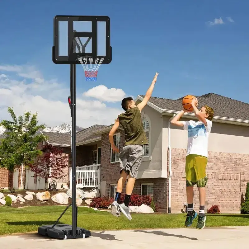 Six-Level Portable Basketball Hoop (2.35–3.05 m) – Integrated Ball Holder & Stable Base by SPORTNOW