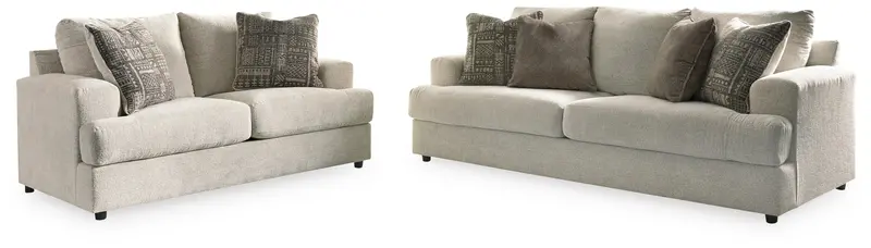 Soletren Stone-Finish Sofa and Loveseat Set