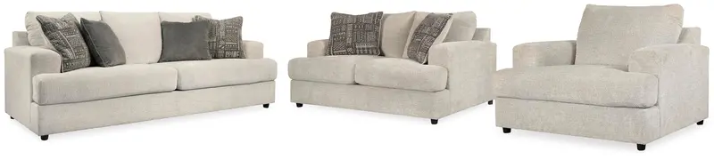 Soletren Stone-Finish Sofa, Loveseat and Armchair Set