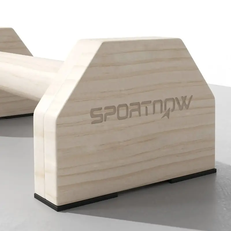 Solid Beechwood Parallettes – Heavy-Duty Portable Gym Equipment (120 kg Capacity) | SPORTNOW