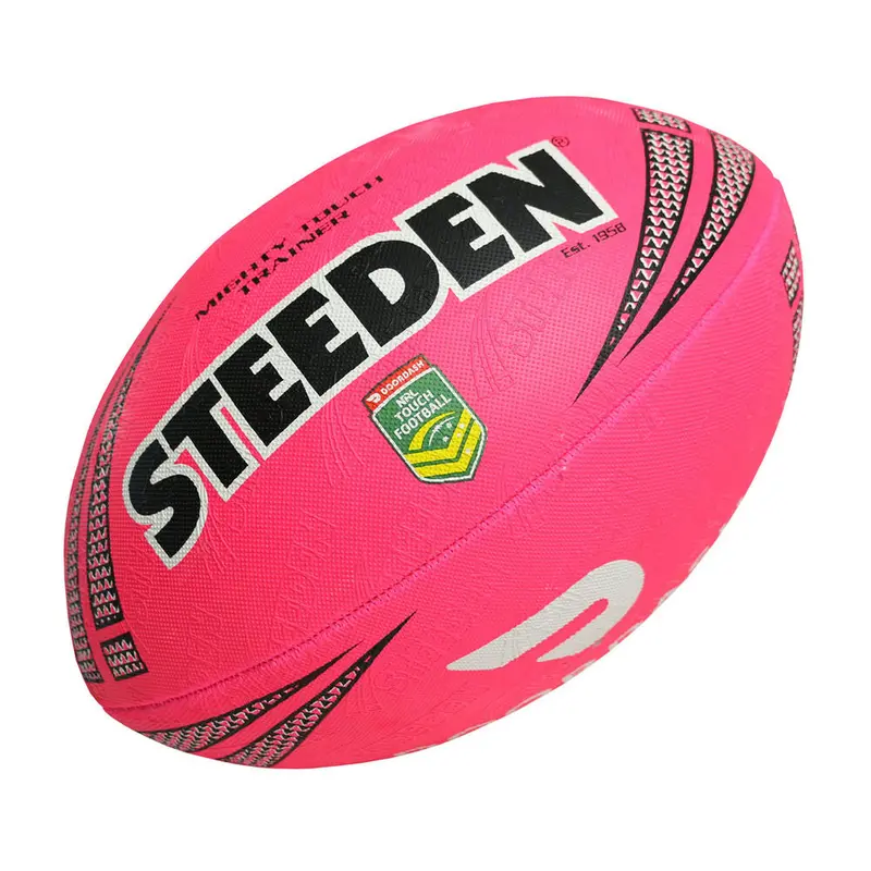 Steeden NRL Junior Touch Football – Pink Mighty Grip Ball for Youth Play