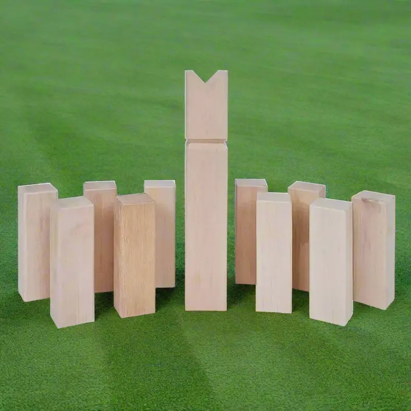 Traditional Swedish Kubb Game Set – 21-Piece Pine Wood Lawn Game with Carry Bag | VIDAXL
