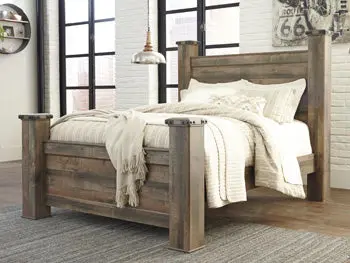 Trinell Brown Queen Poster Bed Frame