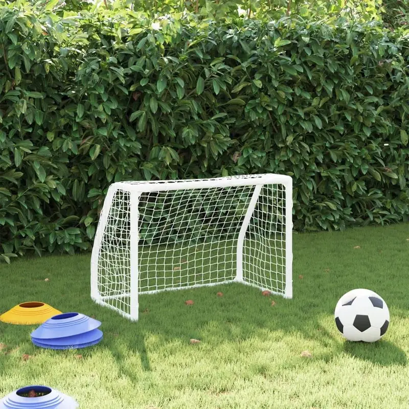 Twin Pack Kids’ Football Goals – 64x48cm Metal Frames with Nets, Ball & Pump