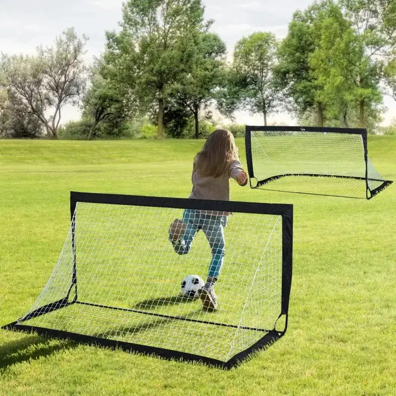 Two-Pack Portable Football Nets (183x90cm) with Steel Frames & Tetoron Mesh – Includes Carry Bag – HOMCOM