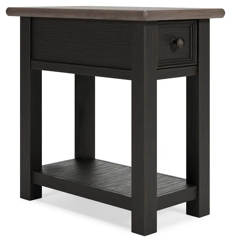 Tyler Creek Grayish Brown-and-Black Side End Table