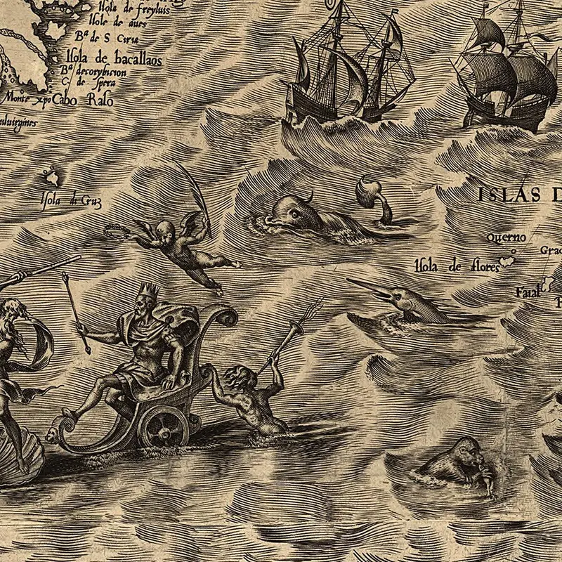 Unframed Vintage 1562 Map Print: Early Americas Historical Wall Art