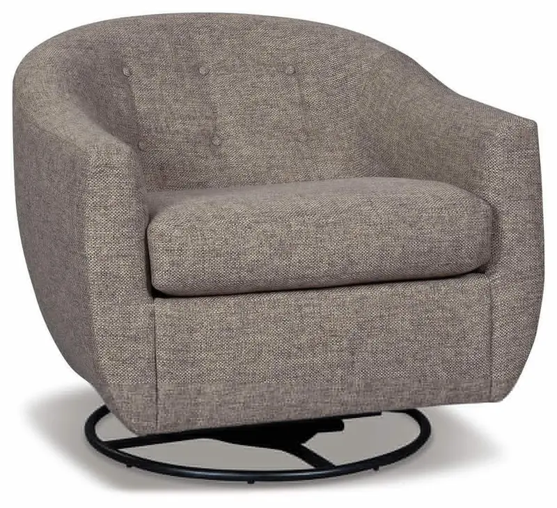 Upshur Taupe Swivel Glider Accent Chair