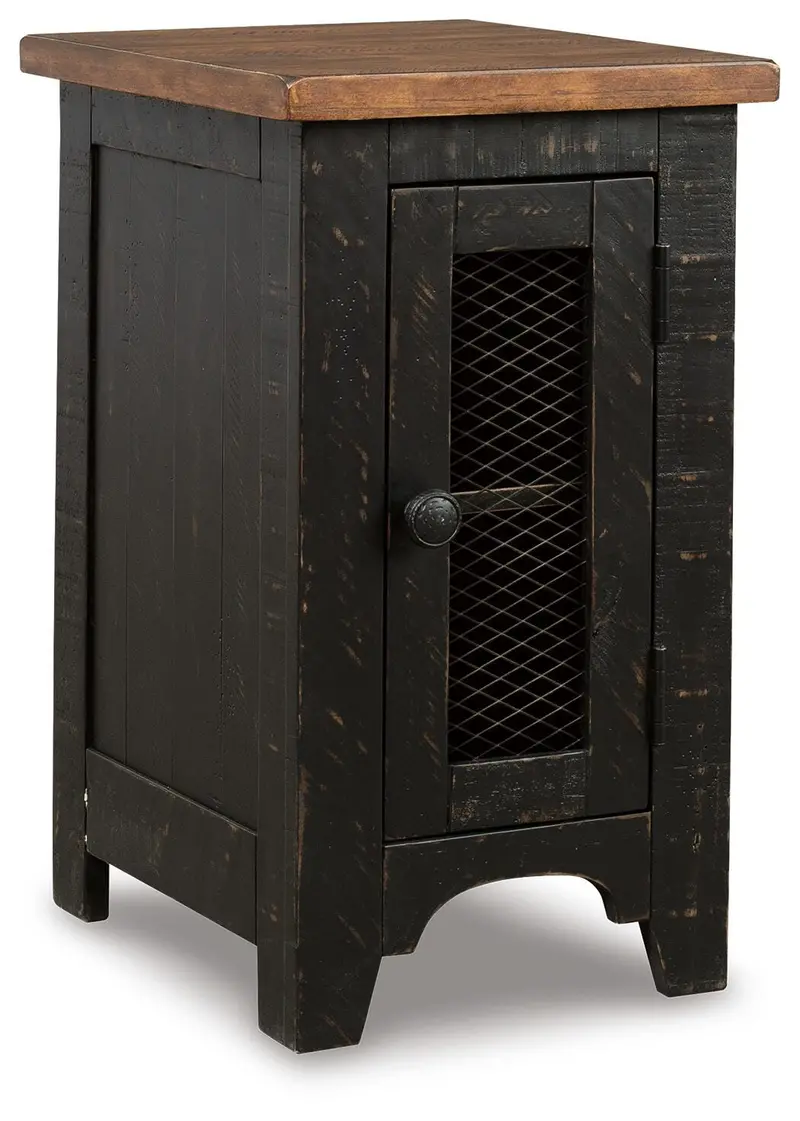 Valebeck Black and Brown Chair-Side End Table